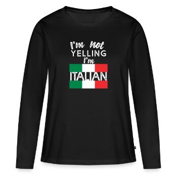 Italien italien italie - T-shirt manches longues Premium bio Femme - noir - Devant - Julia (174cm)