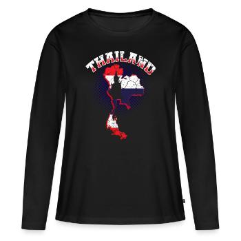 Thaïlande - T-shirt manches longues Premium bio Femme - noir - Devant - Julia (174cm)