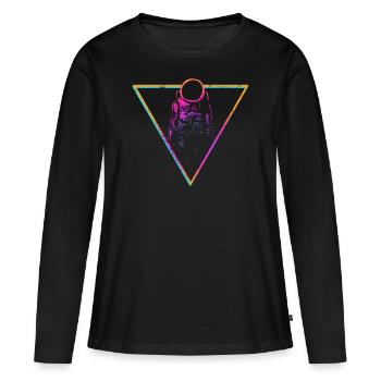 astronaute - T-shirt manches longues Premium bio Femme - noir - Devant - Julia (174cm)
