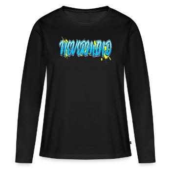 Graffiti - T-shirt manches longues Premium bio Femme - noir - Devant - Julia (174cm)