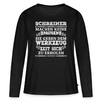 Schreiner - Frauen Premium Bio Langarmshirt - Schwarz - Vorne - Julia (174cm)