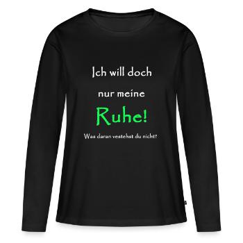 Quiet - Women's Premium Organic Long Sleeve Shirt - black - Front - Julia (174cm)