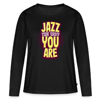 jazz - T-shirt manches longues Premium bio Femme - noir - Devant - Julia (174cm)