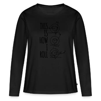 Nerd nerds physique - T-shirt manches longues Premium bio Femme - noir - Devant - Julia (174cm)