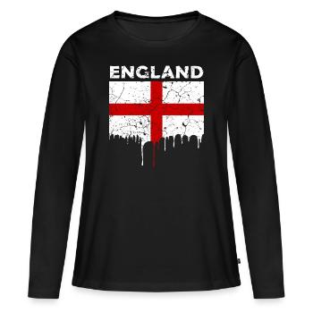 Union Jack - Women's Premium Organic Long Sleeve Shirt - black - Front - Julia (174cm)
