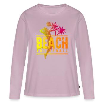 Beach-volley - T-shirt manches longues Premium bio Femme - rose poudré - Devant - Julia (174cm)