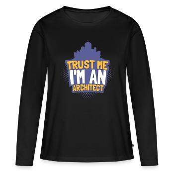 architecte - T-shirt manches longues Premium bio Femme - noir - Devant - Julia (174cm)
