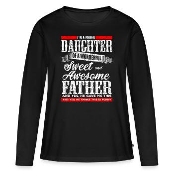 Cadeau pour fille - T-shirt manches longues Premium bio Femme - noir - Devant - Julia (174cm)