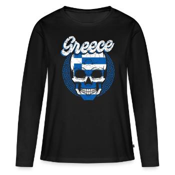 Grèce - T-shirt manches longues Premium bio Femme - noir - Devant - Julia (174cm)