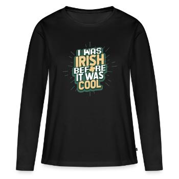 Irlandais de la Saint-Patrick - T-shirt manches longues Premium bio Femme - noir - Devant - Julia (174cm)