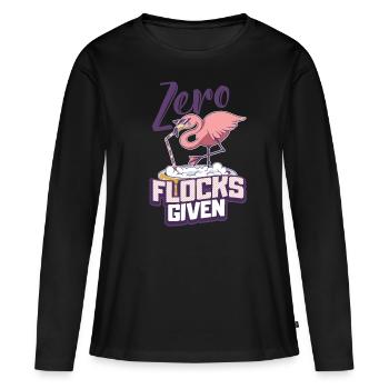 Flamingo - T-shirt manches longues Premium bio Femme - noir - Devant - Julia (174cm)