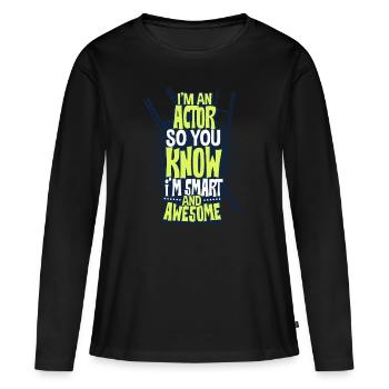 Acteur - T-shirt manches longues Premium bio Femme - noir - Devant - Julia (174cm)