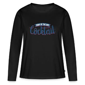 Cocktail - T-shirt manches longues Premium bio Femme - noir - Devant - Julia (174cm)