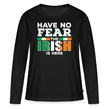 Irish Ireland - Women's Premium Organic Long Sleeve Shirt - black - Front - Julia (174cm)