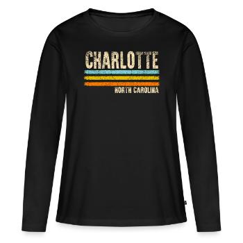 Charlotte Caroline du Nord - T-shirt manches longues Premium bio Femme - noir - Devant - Julia (174cm)