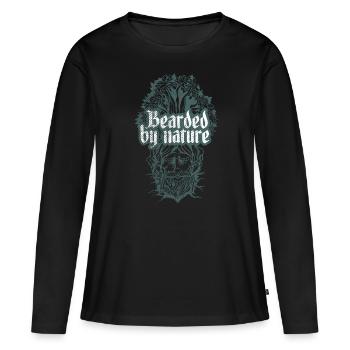 Bart - Frauen Premium Bio Langarmshirt - Schwarz - Vorne - Julia (174cm)