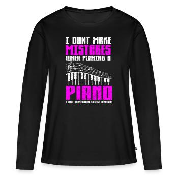 Pianiste créatif - pianiste créatif - drôle - T-shirt manches longues Premium bio Femme - noir - Devant - Julia (174cm)