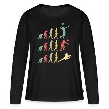 Volleyball Evolution - Frauen Premium Bio Langarmshirt - Schwarz - Vorne - Julia (174cm)