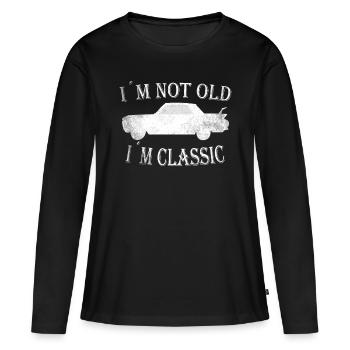 cadeau d'anniversaire drôle disant plus - T-shirt manches longues Premium bio Femme - noir - Devant - Julia (174cm)