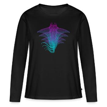 Raie manta - T-shirt manches longues Premium bio Femme - noir - Devant - Julia (174cm)