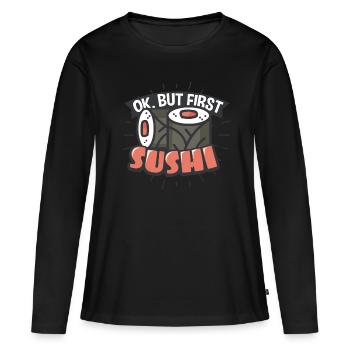 Sushi - T-shirt manches longues Premium bio Femme - noir - Devant - Julia (174cm)