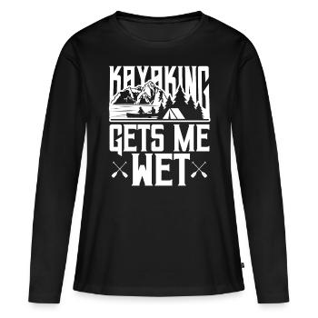 Le kayak me mouille - T-shirt manches longues Premium bio Femme - noir - Devant - Julia (174cm)
