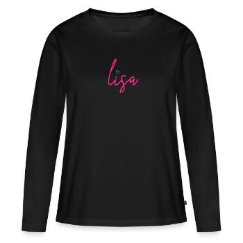 Nom de Lisa - T-shirt manches longues Premium bio Femme - noir - Devant - Julia (174cm)