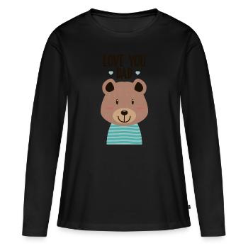 Papa Je t’aime Papa - T-shirt manches longues Premium bio Femme - noir - Devant - Julia (174cm)