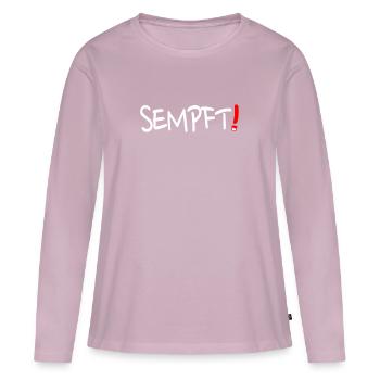 "Sempft" Franconian Franconian Franconian dialect - T-shirt manches longues Premium bio Femme - rose poudré - Devant - Julia (174cm)