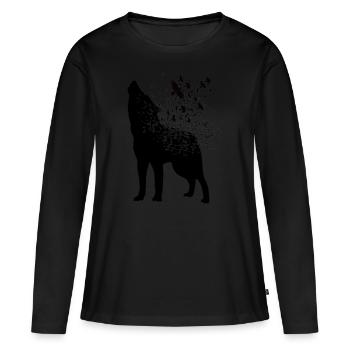 Wikinger - Fenris Wolf - Frauen Premium Bio Langarmshirt - Schwarz - Vorne - Julia (174cm)