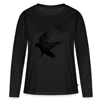 Vikings - Graphique des corbeaux Walhalla - T-shirt manches longues Premium bio Femme - noir - Devant - Julia (174cm)
