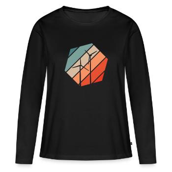 Graphique de puissance éolienne éolienne éolienne - T-shirt manches longues Premium bio Femme - noir - Devant - Julia (174cm)