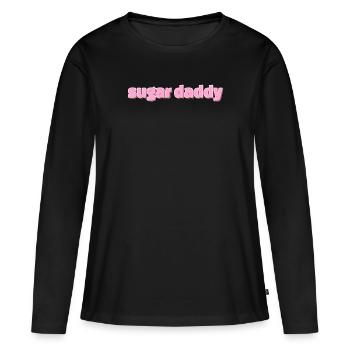 Sugar Daddy présente le rose - T-shirt manches longues Premium bio Femme - noir - Devant - Julia (174cm)