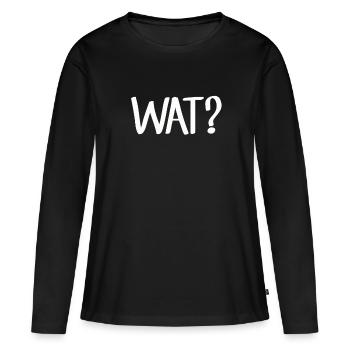 WAT? - Siegerländer Wittgensteiner Platt Siegen - Frauen Premium Bio Langarmshirt - Schwarz - Vorne - Julia (174cm)