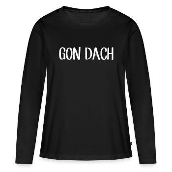 GON DACH Siegerländer Wittgensteiner Platt Siegen - Frauen Premium Bio Langarmshirt - Schwarz - Vorne - Julia (174cm)