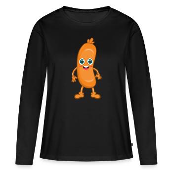 Wurst - Frauen Premium Bio Langarmshirt - Schwarz - Vorne - Julia (174cm)