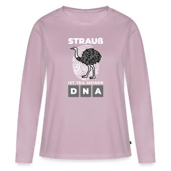Strauß Vogelstrauß Straußenfarm - Meine DNA - Frauen Premium Bio Langarmshirt - Altrosa - Vorne - Julia (174cm)