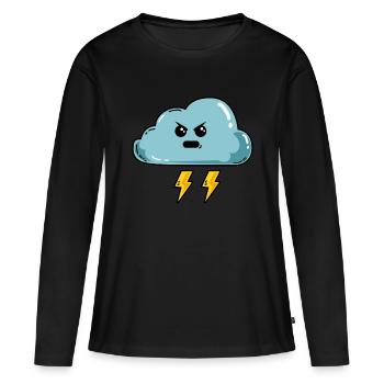 Nuages de nuages violents Tempêtes - T-shirt manches longues Premium bio Femme - noir - Devant - Julia (174cm)