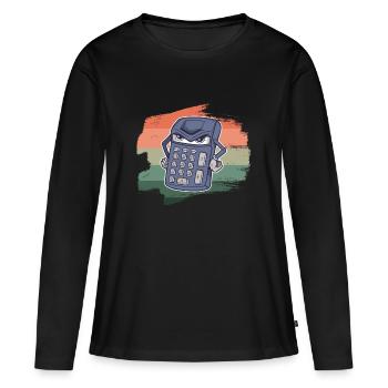 Taschenrechner Mathematik rechnen Grafik - Frauen Premium Bio Langarmshirt - Schwarz - Vorne - Julia (174cm)