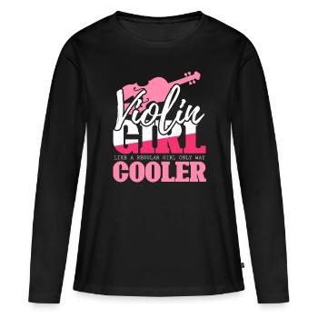 Violin Girl - Violinistin Geschenk - Frauen Premium Bio Langarmshirt - Schwarz - Vorne - Julia (174cm)