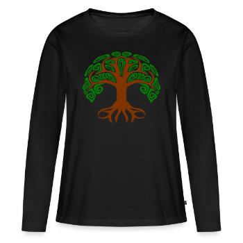 Tree of Life Germanic Celts and Yoga - Women's Premium Organic Long Sleeve Shirt - black - Front - Julia (174cm)