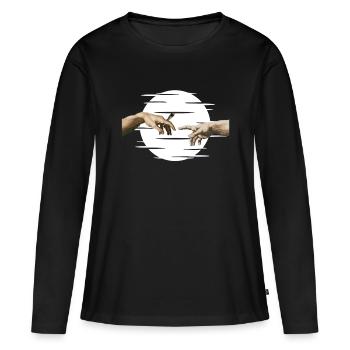Michelangelo Pass the joint Weed Druffi Trippy - T-shirt manches longues Premium bio Femme - noir - Devant - Julia (174cm)
