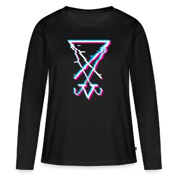 Sigil of Lucifer Esthétique Goth Satanist Gift - T-shirt manches longues Premium bio Femme - noir - Devant - Julia (174cm)