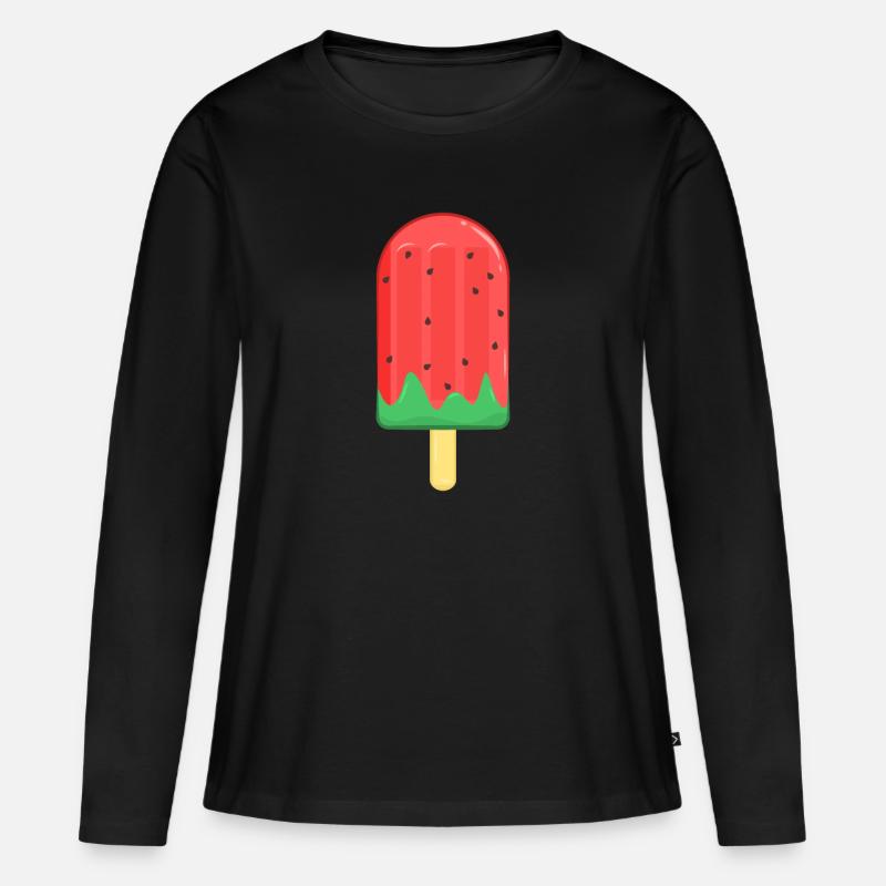 Sommer Eis - Frauen Premium Bio Langarmshirt - Schwarz