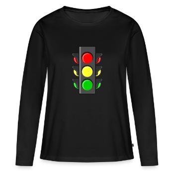 Feu de circulation permis de conduire école de conduite - T-shirt manches longues Premium bio Femme - noir - Devant - Julia (174cm)