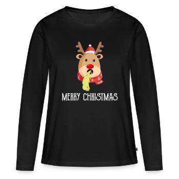 Ugly Christmas pur - T-shirt manches longues Premium bio Femme - noir - Devant - Julia (174cm)