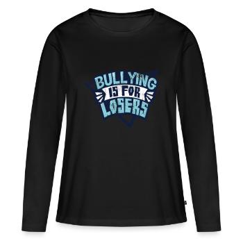 L'intimidation est pour les perdants - T-shirt manches longues Premium bio Femme - noir - Devant - Julia (174cm)