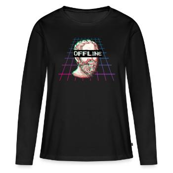 Plato Philosophy Vaporwave Offline Gift - Women's Premium Organic Long Sleeve Shirt - black - Front - Julia (174cm)