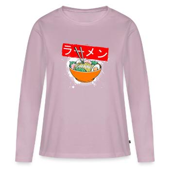 Soupe d'anime Soupe asiatique - T-shirt manches longues Premium bio Femme - rose poudré - Devant - Julia (174cm)