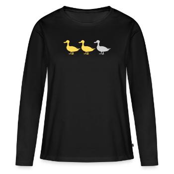 Canard Canard Gris Canard - T-shirt manches longues Premium bio Femme - noir - Devant - Julia (174cm)